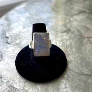 Sterling Silver and Blue flash Moonstone ring